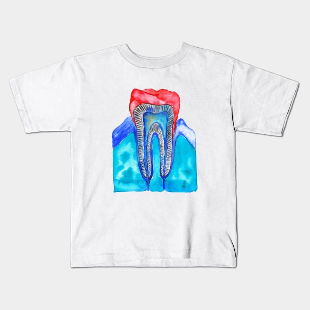 Tooth Kids T-Shirt by RosaliArt